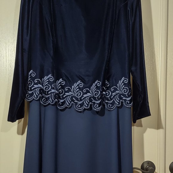 Talbot's 18 Long Evening Dress Midnight Blue - Picture 6 of 10